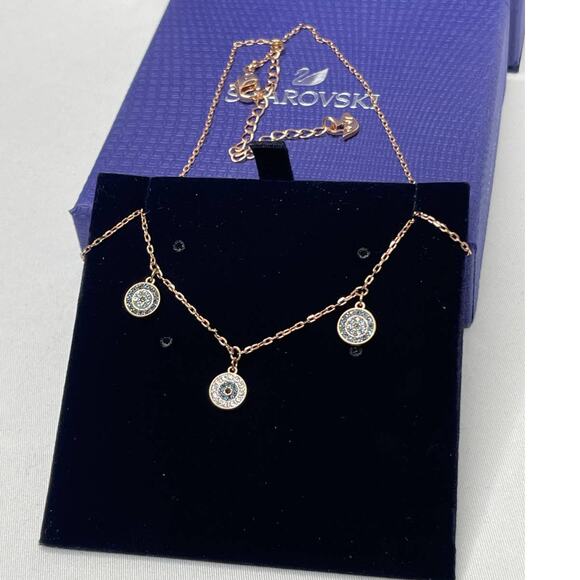 SWAROVSKI LUCKILY CHOKER ROSE-GOLD TONE PLATED NEW - Picture 1 of 10